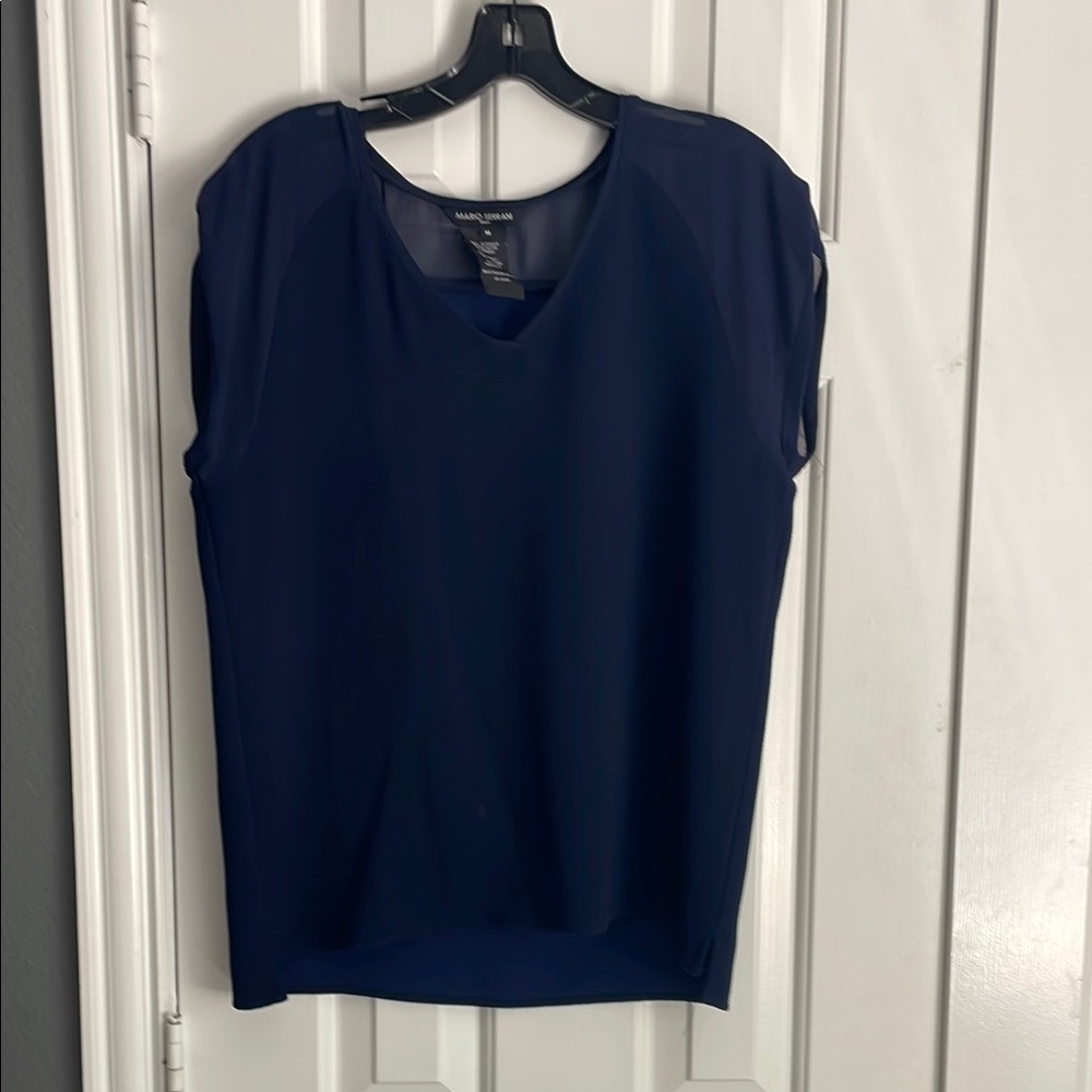 Mario Serrani Blue Boxy Blouse